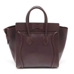 مملوكة مسبقًا Celine Dark Burgundy Leather Mini Luggage Tote