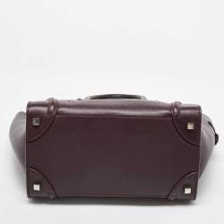مملوكة مسبقًا Celine Dark Burgundy Leather Mini Luggage Tote
