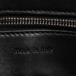 Pre Owned Celine Black/Grey Leather and Calf Hair Medium Edge Top Handle Bag