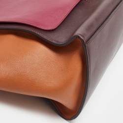 Pre Owned حقيبة سيلين ترابيز سويدي وجلد نقشة التمساح رصاصي متوسطة بيد علوية