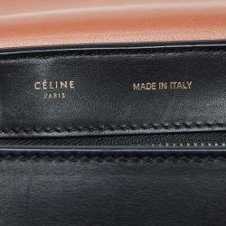 Pre Owned Celine Tricolor Leather and Suede Large Trapeze Top Handle Bag