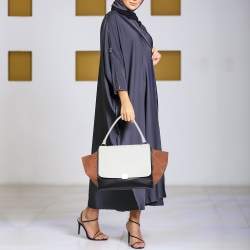 Pre Owned Celine Tricolor Leather and Suede Large Trapeze Top Handle Bag