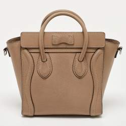 مملوكة مسبقًا Céline Beige Leather Nano Luggage Tote