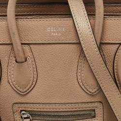 مملوكة مسبقًا Céline Beige Leather Nano Luggage Tote