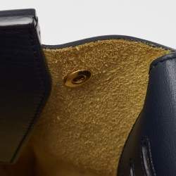 Pre Owned Celine Navy Blue Leather Mini Tie Tote