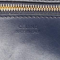Pre Owned Celine Navy Blue Leather Mini Tie Tote