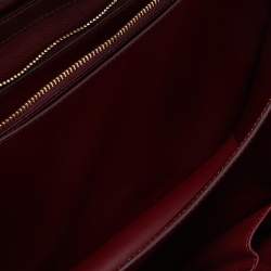 Pre Owned Celine Burgundy Leather Medium Classic Box Shoulder Bag