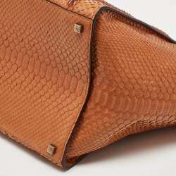 Pre Owned Celine Tan Python Medium Phantom Luggage Tote 