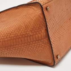 Pre Owned Celine Tan Python Medium Phantom Luggage Tote 