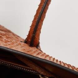 Pre Owned Celine Tan Python Medium Phantom Luggage Tote 