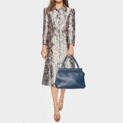 Pre Owned Celine Blue Leather Medium Edge Top Handle Bag