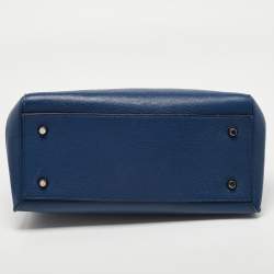 Celine Blue Leather Medium Edge Top Handle Bag