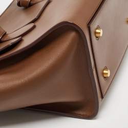 Pre Owned Celine Brown Leather Mini Tie Tote