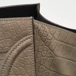Céline Grey Croc Embossed Leather Large Phantom Luggage Tote