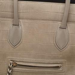 Pre Owned Céline Grey Croc Embossed Leather Large Phantom Luggage Tote