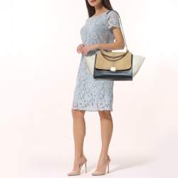 Celine Tri Color Python and Leather Medium Trapeze Top Handle Bag
