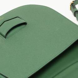 Pre Owned Celine Green Leather Small Trotteur Crossbody Bag