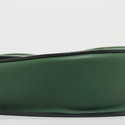 Pre Owned Celine Green Leather Small Trotteur Crossbody Bag
