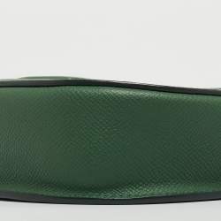 Pre Owned Celine Green Leather Small Trotteur Crossbody Bag