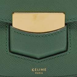Pre Owned Celine Green Leather Small Trotteur Crossbody Bag