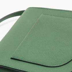 Pre Owned Celine Green Leather Small Trotteur Crossbody Bag