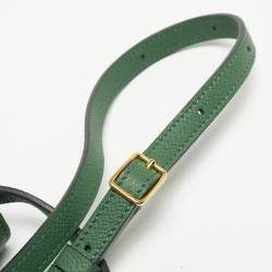 Pre Owned Celine Green Leather Small Trotteur Crossbody Bag