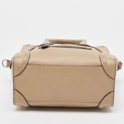 Pre Owned Céline Taupe Leather Nano Luggage Tote