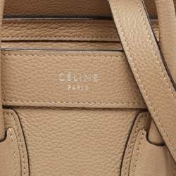 Pre Owned Céline Taupe Leather Nano Luggage Tote