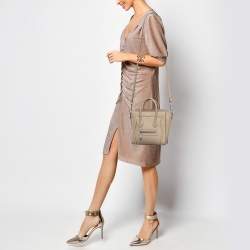 Pre Owned Céline Taupe Leather Nano Luggage Tote