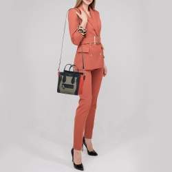 Pre Owned Celine Tri Color Leather and Nubuck Nano Luggage Tote