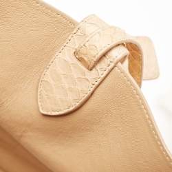 Pre Owned Celine Beige Python Medium Phantom Luggage Tote