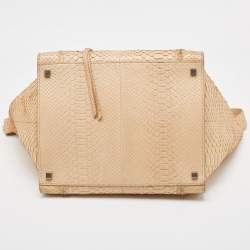 Pre Owned Celine Beige Python Medium Phantom Luggage Tote