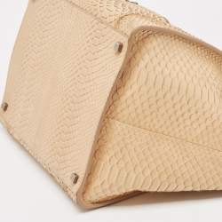 Pre Owned Celine Beige Python Medium Phantom Luggage Tote