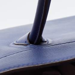 Pre Owned Celine Blue Leather Medium Phantom Luggage Tote