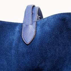 Pre Owned Celine Blue Leather Medium Phantom Luggage Tote