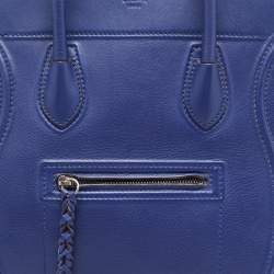 Pre Owned Celine Blue Leather Medium Phantom Luggage Tote