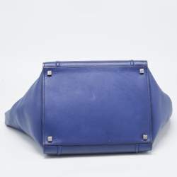 Pre Owned Celine Blue Leather Medium Phantom Luggage Tote