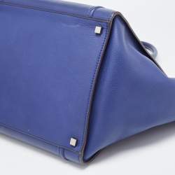 Pre Owned Celine Blue Leather Medium Phantom Luggage Tote
