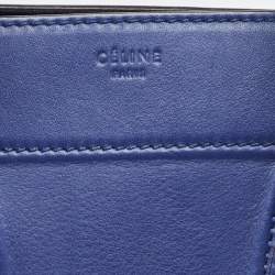 Pre Owned Celine Blue Leather Medium Phantom Luggage Tote