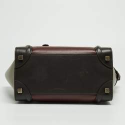 Pre Owned Celine Tri Color Leather Micro Luggage Tote