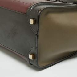 Pre Owned Celine Tri Color Leather Micro Luggage Tote