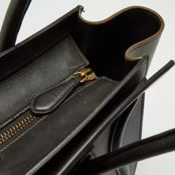 Pre Owned Celine Tri Color Leather Micro Luggage Tote