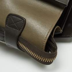 Pre Owned Celine Tri Color Leather Micro Luggage Tote