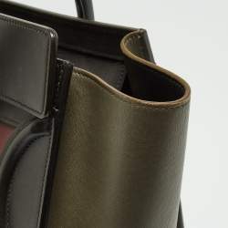 Pre Owned Celine Tri Color Leather Micro Luggage Tote