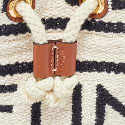 Pre Owned Celine Tricolor Canvas and Leather Striped Teen Drawstring Bag