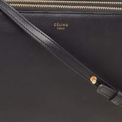 Pre Owned Celine Black Leather Trio Crossbody Bag