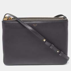 Pre Owned Celine Black Leather Trio Crossbody Bag