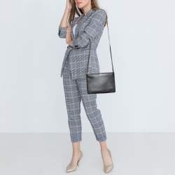 Pre Owned Celine Black Leather Trio Crossbody Bag
