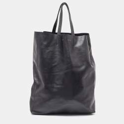 Pre Owned Celine Black Leather Vertical Cabas Tote
