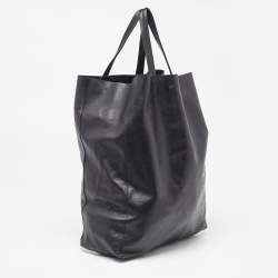 Pre Owned Celine Black Leather Vertical Cabas Tote